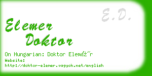 elemer doktor business card